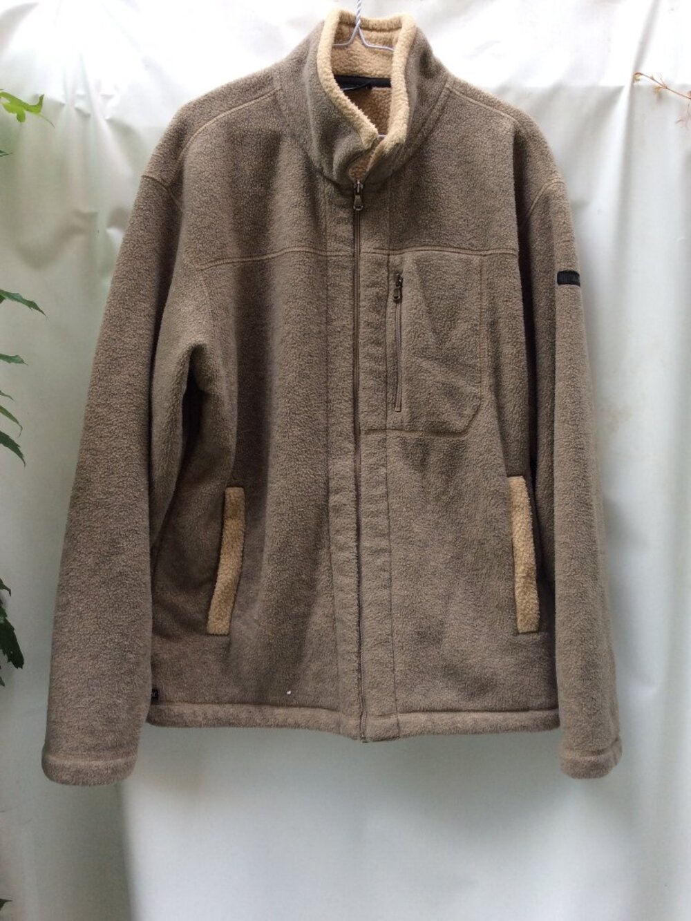 Polartec Aigle Fleece Zippered Pocket Sherpa Trim Jacket Size L